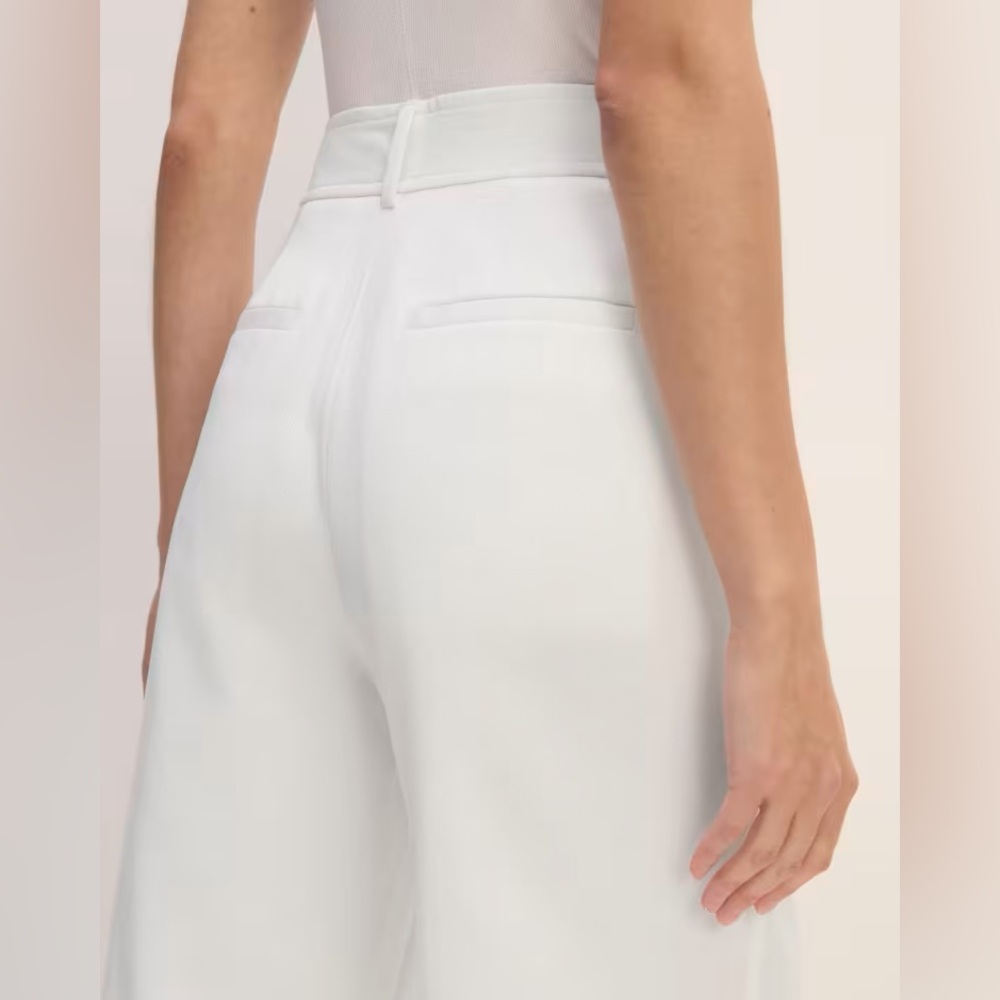 Everlane The Draper White Pleated Pant In Buttersmooth Size 10S - Picture 3 of 16
